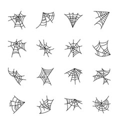 Set Of Spider Web Structures Hand Drawn