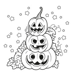 Three Lantern From Pumpkins With The Cut Out