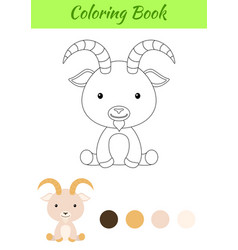 Coloring Page Little Sitting Baby Goat