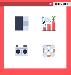 Group 4 Modern Flat Icons Set For Grid