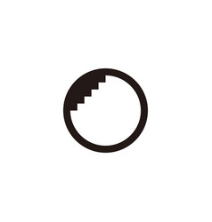 Moon And Stairs Geometric Symbol Simple Logo