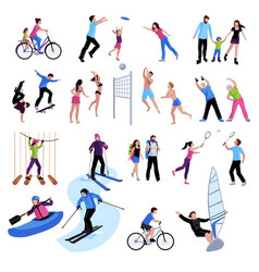 Active Leisure People Icons Set