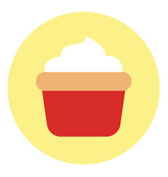 Food Cupcake With Whipped Cream On White