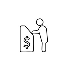 Man Using Atm Icon On A White Background