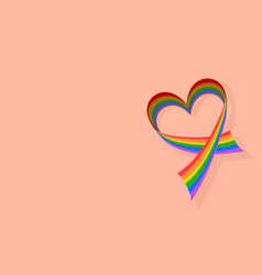 Rainbow Flag In Heart Shape For Lgbtq Concept