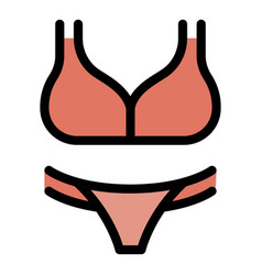 Bikini Swimsuit Icon Color Outline