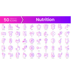 Set Of Nutrition Icons Gradient Style Icon Bundle