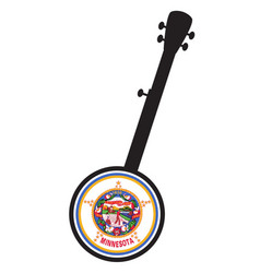 Banjo Silhouette With Minnesota State Seal Icon