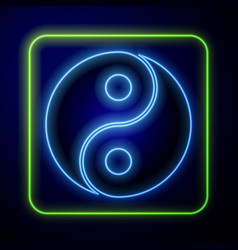 Glowing Neon Yin Yang Symbol Of Harmony