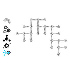 Mesh Wireframe Binary Circuit Icon