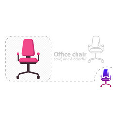 Pink Office Chair Isolated Flat Office Chair