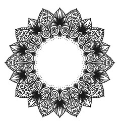 Round Flower Mandala Frame Border