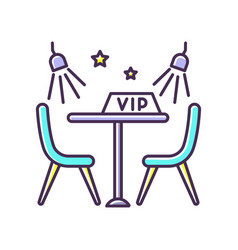 Vip Lounge Zone Rgb Color Icon Luxurious Night