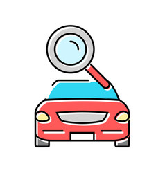 Car Search Magnifying Glass Color Icon