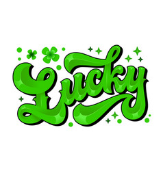 Isolated Typography Lucky Trendy 70s Groovy