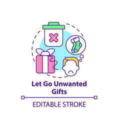 Let Go Unwanted Gifts Concept Icon