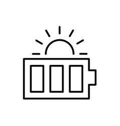 Battery Charging With Sun Linear Icon