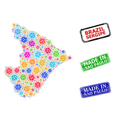 Rubber Made In Sao Paulo Stamps And Colored Viral