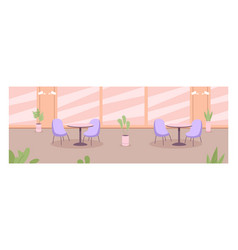 Cafe Interior With Tables And Chairs Empty