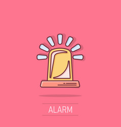 Emergency Alarm Icon In Comic Style Alert Lamp