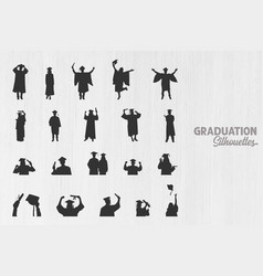 Graduation Silhouette Graduates Celebrating Svg