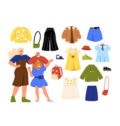 Kids With Set Of Clothes Concept