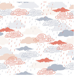 Red Clouds And Rainy Day Sky Graphic Seamless