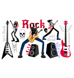 Rockers Party Cartoon Musicians