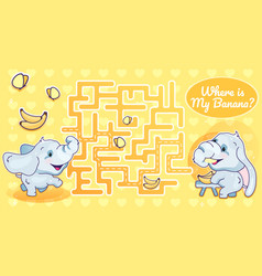 Where Is My Banana Labyrinth With Cartoon