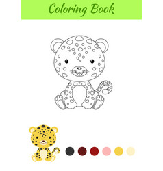 Coloring Page Little Sitting Baby Jaguar