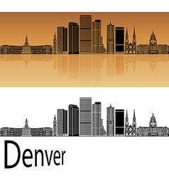 Denver Skyline In Orange