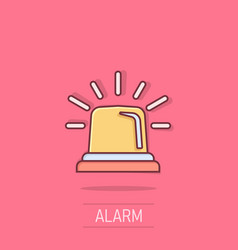 Emergency Alarm Icon In Comic Style Alert Lamp