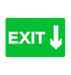 Exit Emergency Green Sign Isolate On White