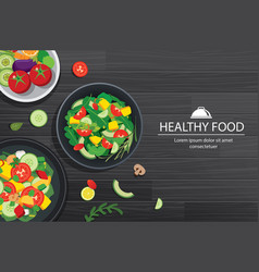 Healthy Food With Ingredients On The Dark Wooden