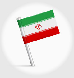 Iran Map Pin Flag 3d Realistic