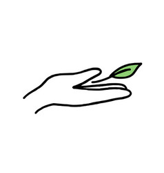 A Hand With Green Leaf Co2 Concept Of Climate