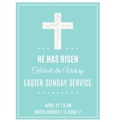 Cross And Flowers Easter Sunday Service Poster