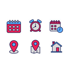 Date And Place Icon With Linear Color Style