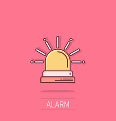 Emergency Alarm Icon In Comic Style Alert Lamp