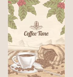 Engraving Coffee Time Backdrop