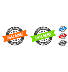 Salsa Dance Stamp Dance Round Ribbon