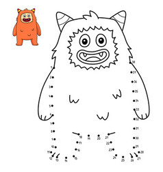 Dot To Monster Bear Isolated Coloring Page