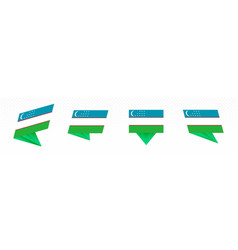 Flag Uzbekistan In Modern Abstract Design