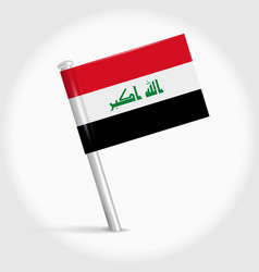 Iraq Map Pin Flag 3d Realistic