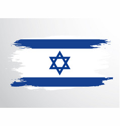 Flag Of Israel Painted With A Brush