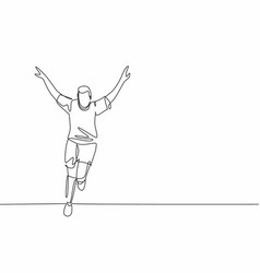 Single Continuous Line Drawing Young Sporty