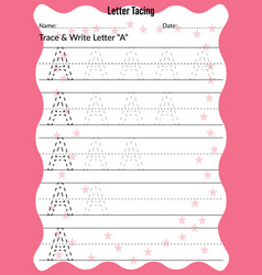 Alphabet Letter A Tracing Worksheet