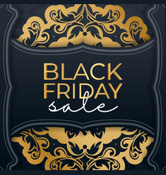 Blue Black Friday Sale Baner Luxury Gold Pattern