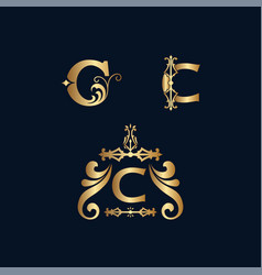 Cosmetic Gold Brand Logo Letter C