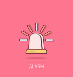 Emergency Alarm Icon In Comic Style Alert Lamp